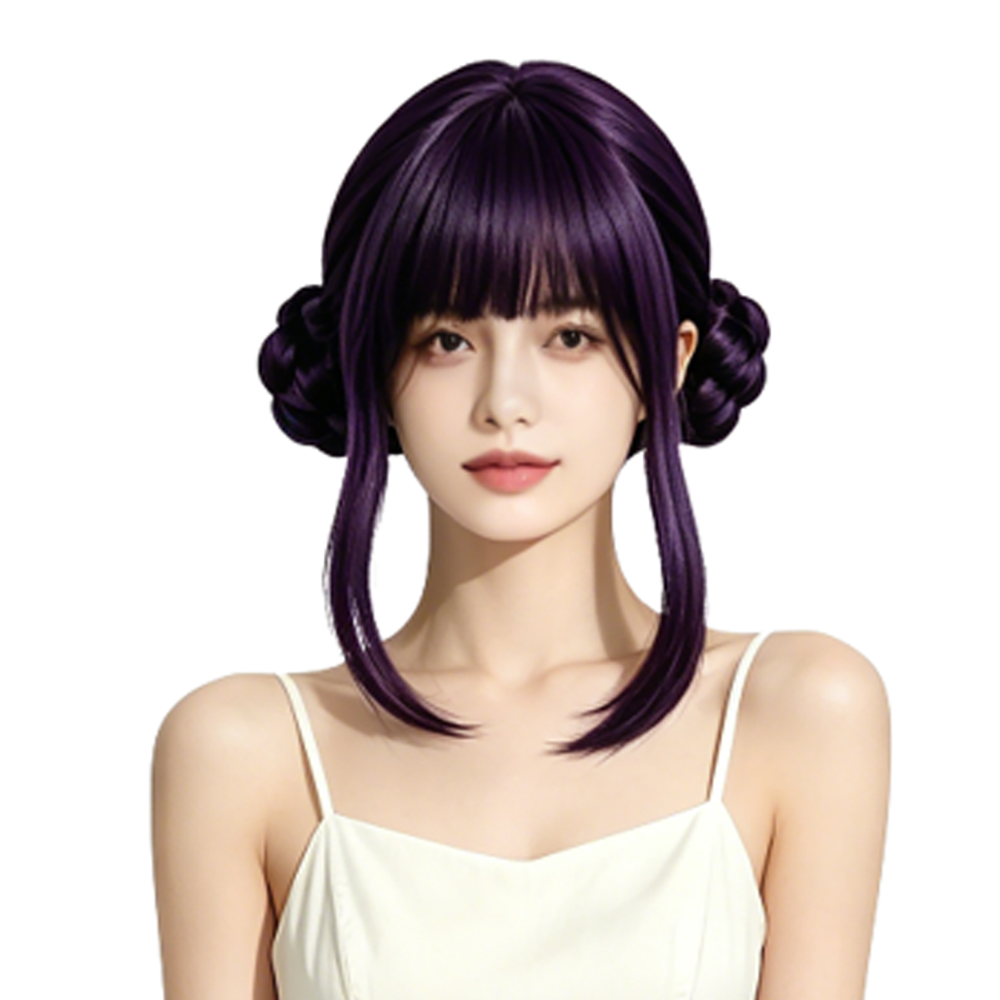 Synthetic Braided Wigs For Black Women - Peruca Sintética Roxa Escura/Preta para Uso