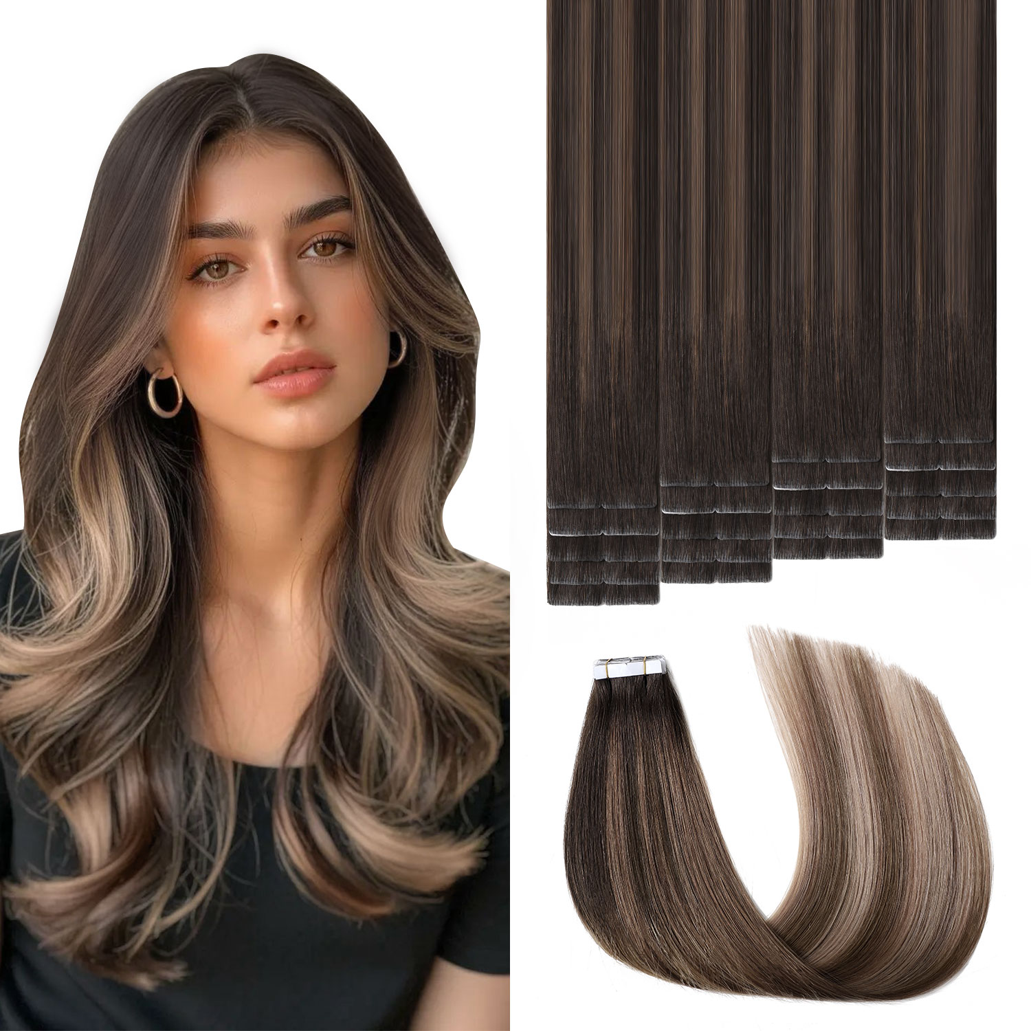 Invisible Tape In Extensions Real Hair - Extensões de Cabelo com Fita Invisível