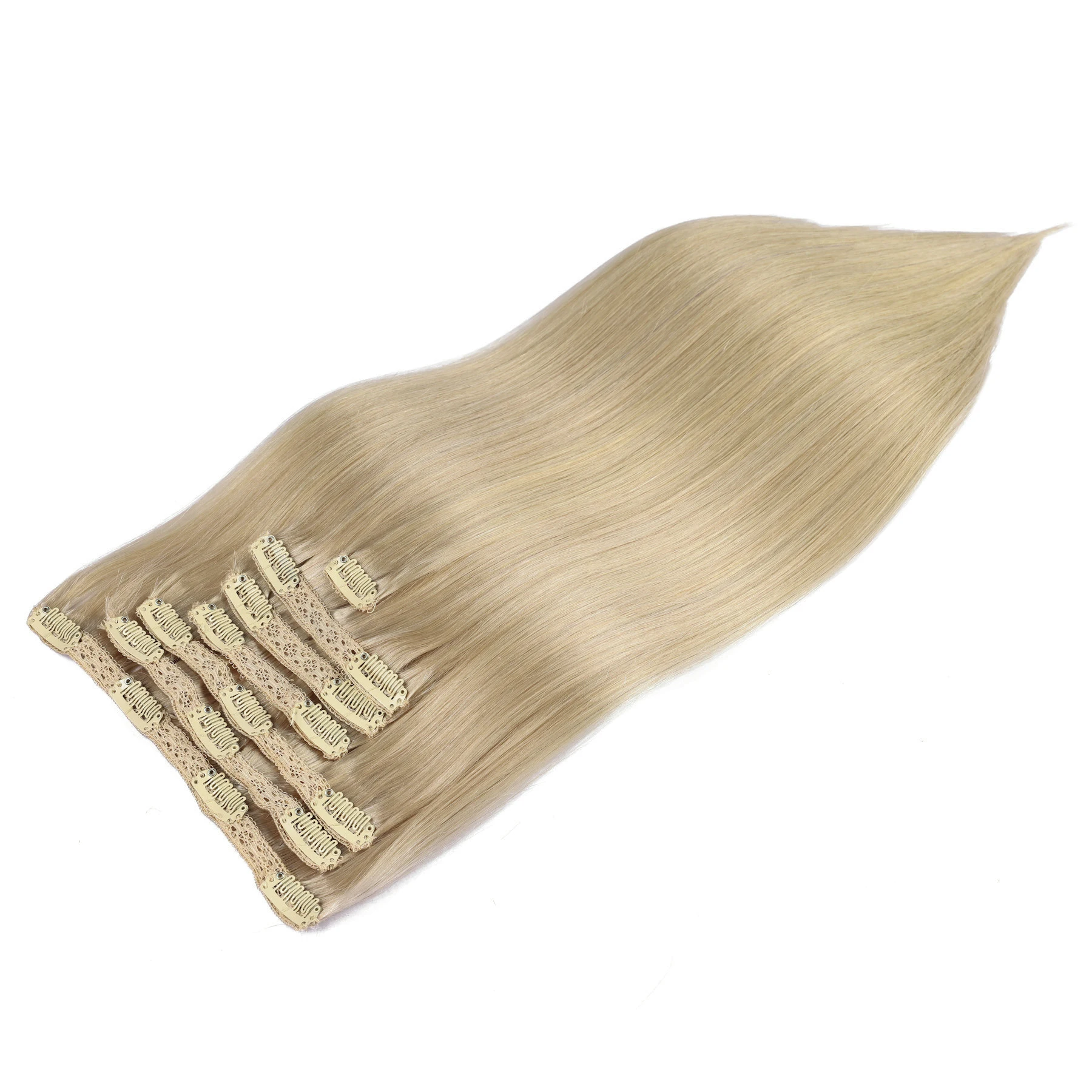 Seamless Clip In Hair Extensions Human Hair - Extensões de Cabelo Preto Natural Liso