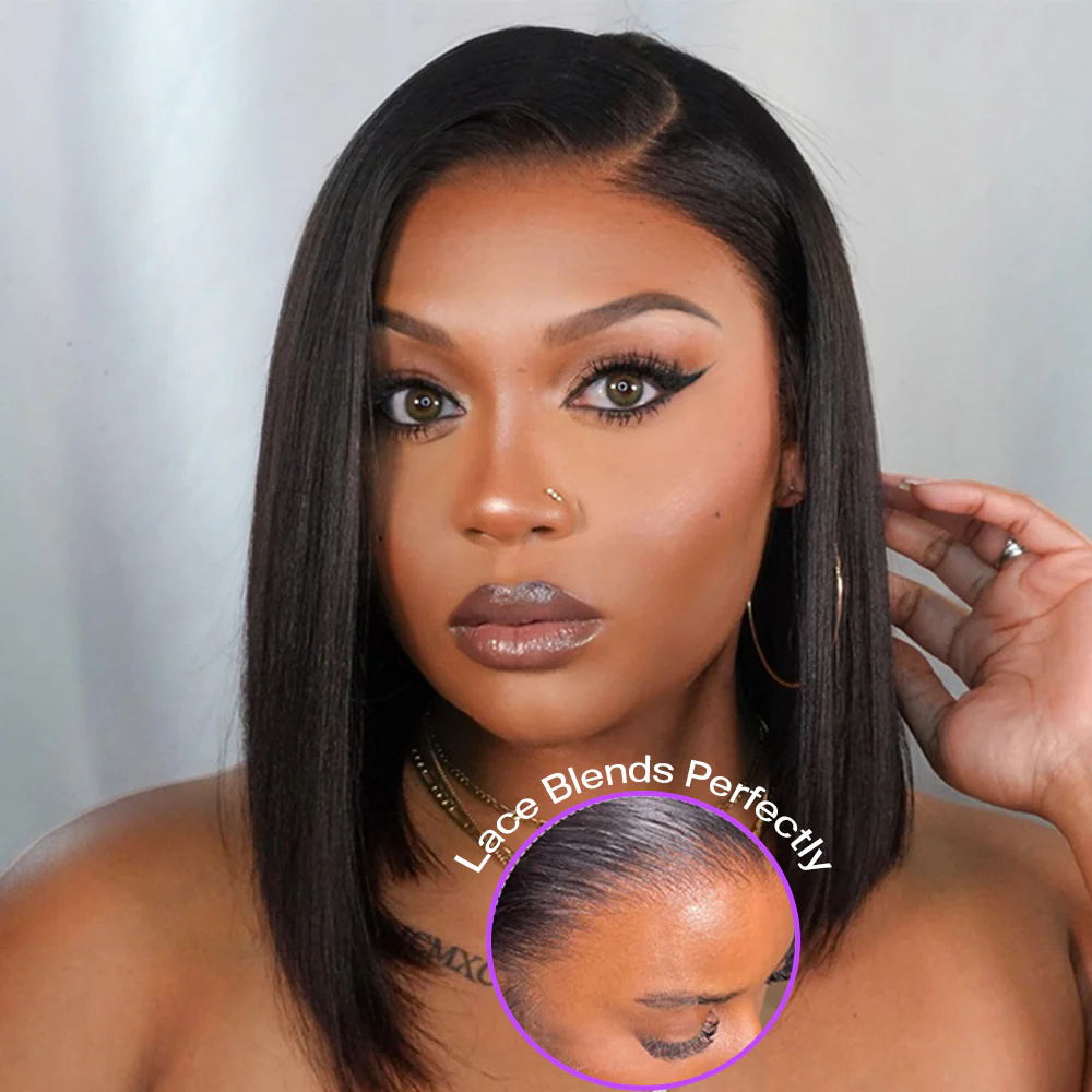 Glueless Wear And Go Human Hair Wig - Perucas Bob Retas Sem Cola de