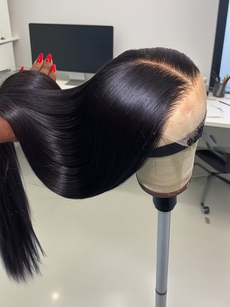 Perucas de Cabelo Humano Liso  - Hd Lace Frontal Wig Human Hair Pre Plucked avaliação e preço