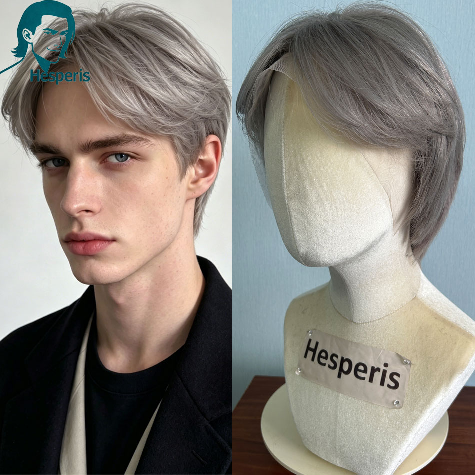 Peruca Masculina Hesperis Remy - Pre Parted 13X4 Lace Front Bob Wig avaliação e preço