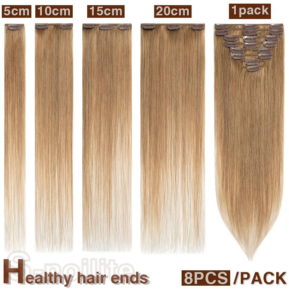 S-noilite extensões de cabelo  - Seamless Clip In Hair Extensions Human Hair avaliação e preço