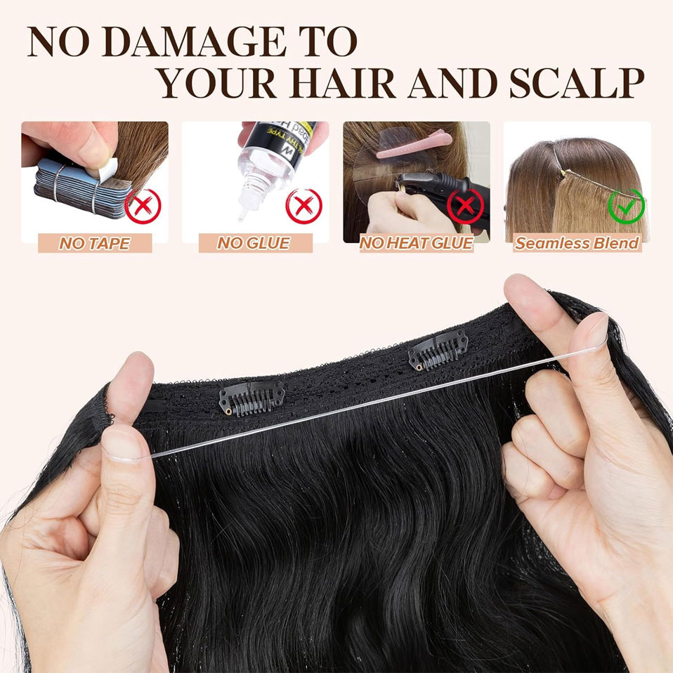 S-noilite fio em extensões de  - Invisible Tape In Extensions Real Hair avaliação e preço