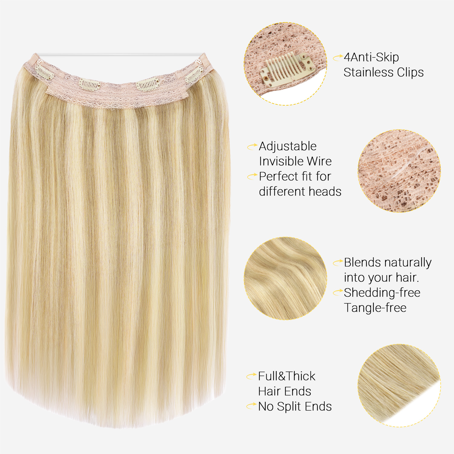 Extensões de Cabelo Halo Invis - Seamless Clip In Hair Extensions Human Hair avaliação e preço