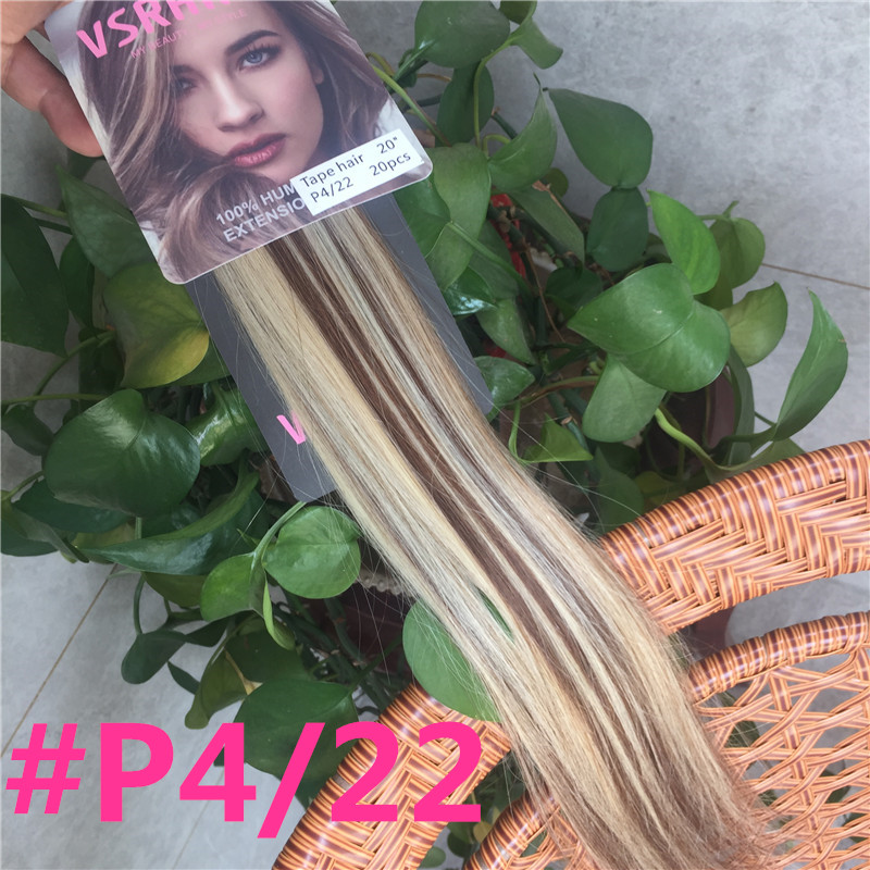 Vsrhair – Apliques de cabelo h - Invisible Tape In Extensions Real Hair avaliação e preço