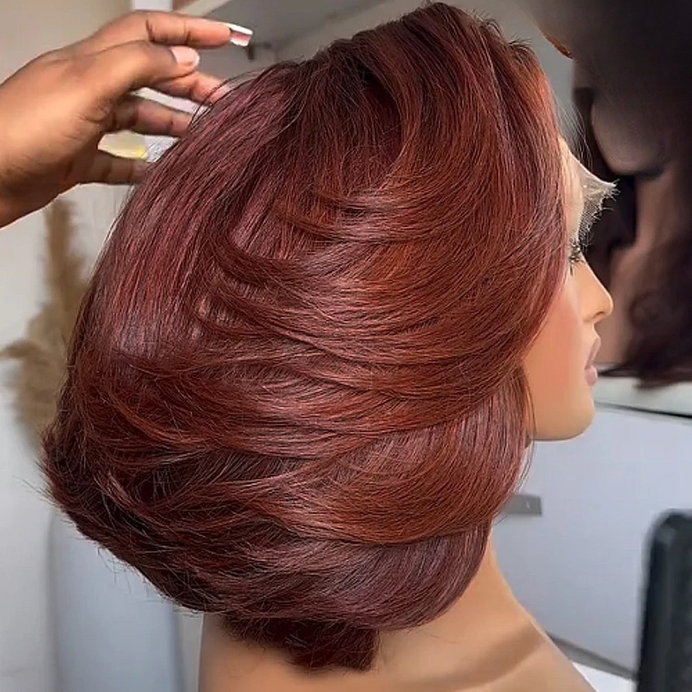 Peruca Sintética Bob Marrom Av - Pre Parted 13X4 Lace Front Bob Wig avaliação e preço