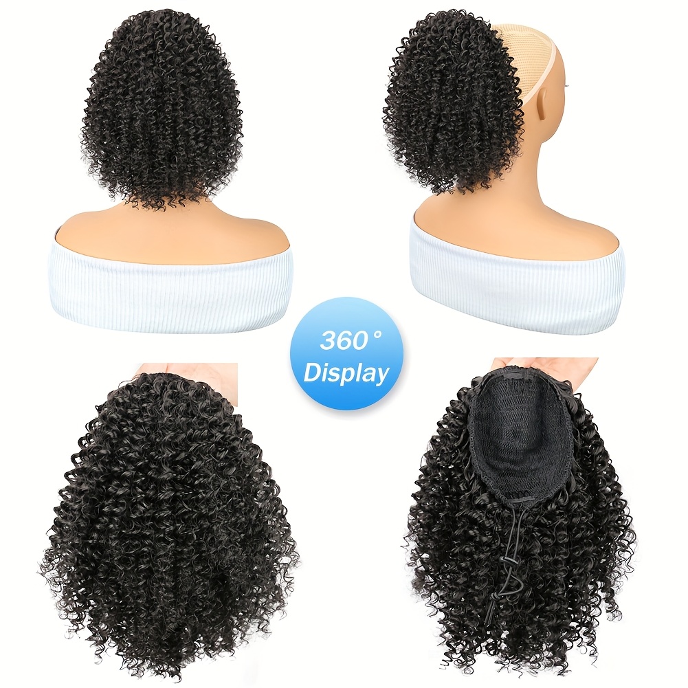 Extensões de cabelo sintético  - Drawstring Afro Curly Puff Ponytail avaliação e preço