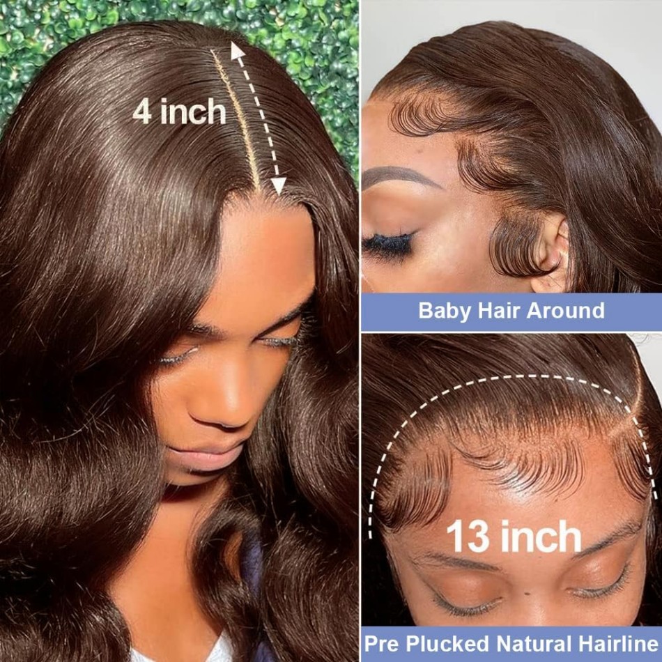 Perucas de Cabelo Humano Brasi - Hd Lace Frontal Wig Human Hair Pre Plucked avaliação e preço